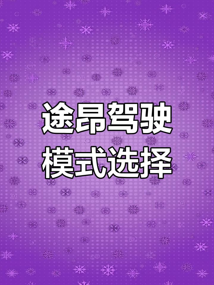 途昂驾驶模式详解:经济,舒适,运动与个性化设置